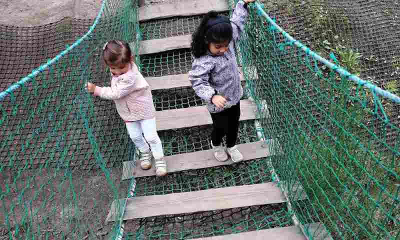 Børn og hængebro